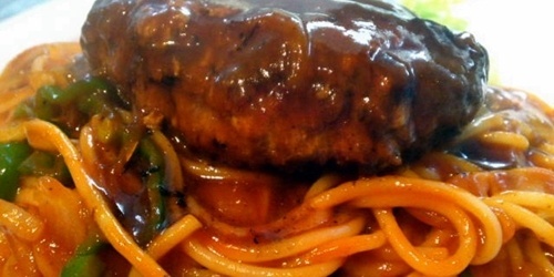あきる野市五日市洋食キッチンシオン　ハンバーグスパゲティ